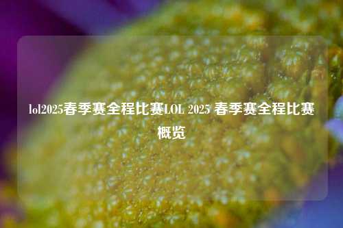 lol2025春季赛全程比赛LOL 2025 春季赛全程比赛概览