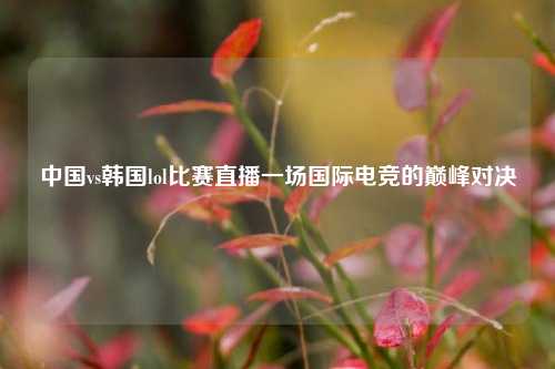 中国vs韩国lol比赛直播一场国际电竞的巅峰对决
