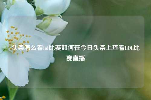 头条怎么看lol比赛如何在今日头条上查看LOL比赛直播
