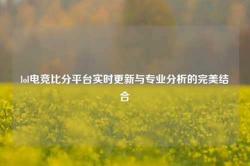 lol电竞比分平台实时更新与专业分析的完美结合
