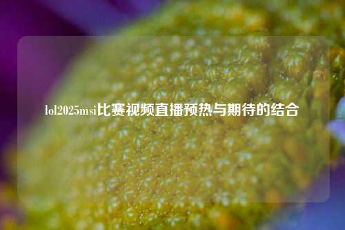 lol2025msi比赛视频直播预热与期待的结合