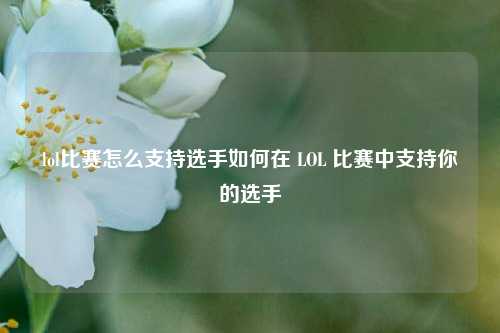 lol比赛怎么支持选手如何在 LOL 比赛中支持你的选手