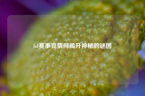 lol赛事竞猜网揭开神秘的谜团