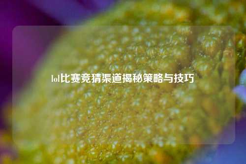 lol比赛竞猜渠道揭秘策略与技巧