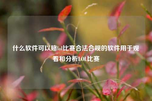 什么软件可以赌lol比赛合法合规的软件用于观看和分析LOL比赛