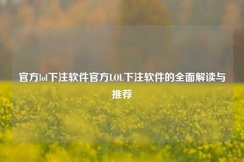 官方lol下注软件官方LOL下注软件的全面解读与推荐