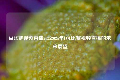 lol比赛视频直播20252025年LOL比赛视频直播的未来展望