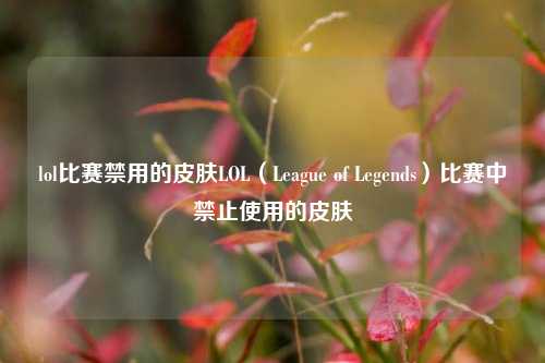 lol比赛禁用的皮肤LOL（League of Legends）比赛中禁止使用的皮肤