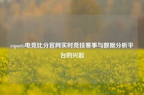 esports电竞比分官网实时竞技赛事与数据分析平台的兴起