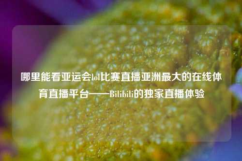 哪里能看亚运会lol比赛直播亚洲最大的在线体育直播平台——Bilibili的独家直播体验