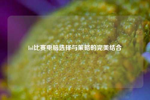 lol比赛电脑选择与策略的完美结合