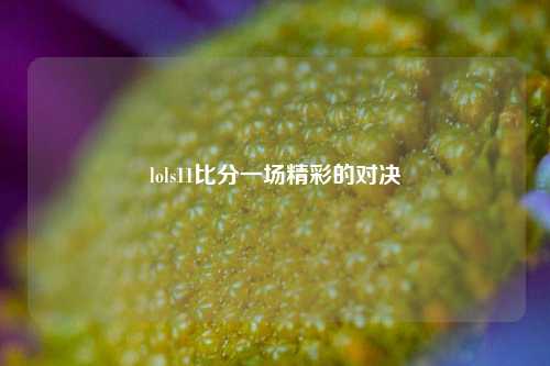 lols11比分一场精彩的对决