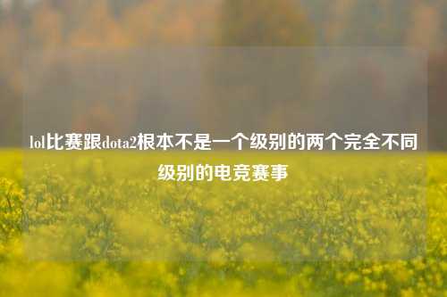 lol比赛跟dota2根本不是一个级别的两个完全不同级别的电竞赛事