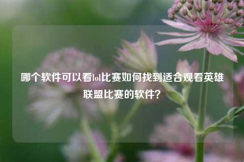 哪个软件可以看lol比赛如何找到适合观看英雄联盟比赛的软件？