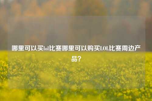 哪里可以买lol比赛哪里可以购买LOL比赛周边产品？
