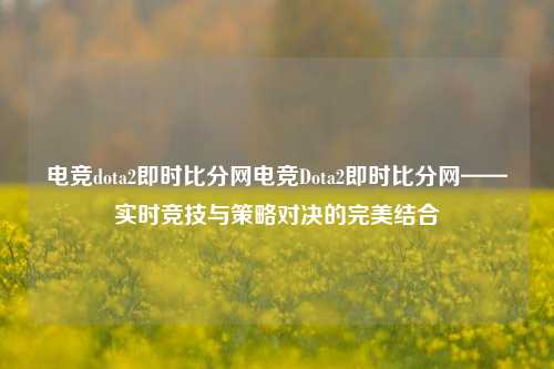 电竞dota2即时比分网电竞Dota2即时比分网——实时竞技与策略对决的完美结合