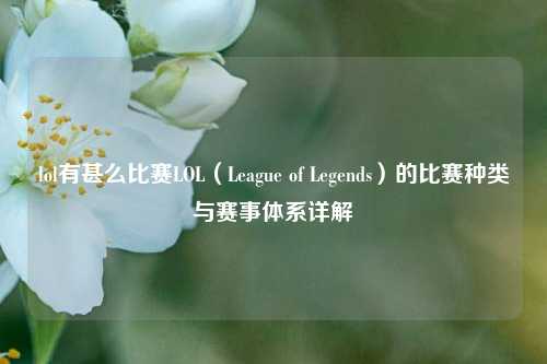 lol有甚么比赛LOL（League of Legends）的比赛种类与赛事体系详解