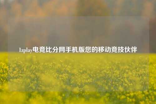 1zplay电竞比分网手机版您的移动竞技伙伴