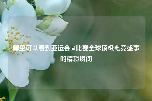 哪里可以看到亚运会lol比赛全球顶级电竞盛事的精彩瞬间
