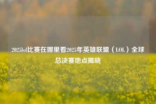 2025lol比赛在哪里看2025年英雄联盟（LOL）全球总决赛地点揭晓