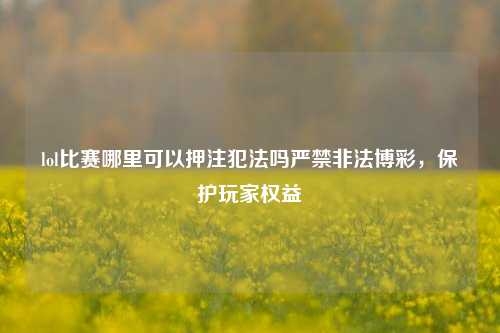 lol比赛哪里可以押注犯法吗严禁非法博彩，保护玩家权益
