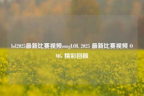 lol2025最新比赛视频omgLOL 2025 最新比赛视频 OMG 精彩回顾