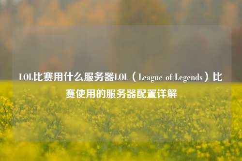 LOL比赛用什么服务器LOL（League of Legends）比赛使用的服务器配置详解