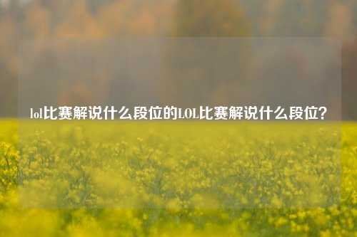 lol比赛解说什么段位的LOL比赛解说什么段位？