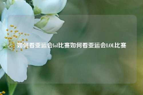 如何看亚运会lol比赛如何看亚运会LOL比赛