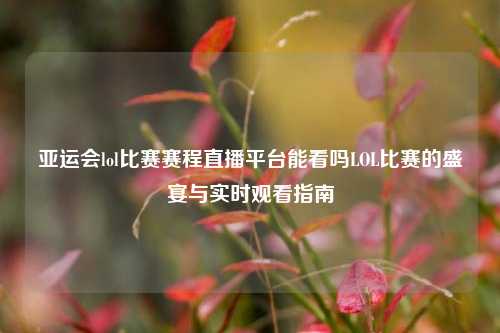 亚运会lol比赛赛程直播平台能看吗LOL比赛的盛宴与实时观看指南