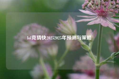 lol竞猜快20252025年预测与策略