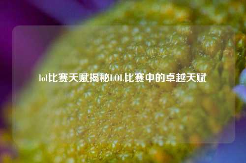 lol比赛天赋揭秘LOL比赛中的卓越天赋