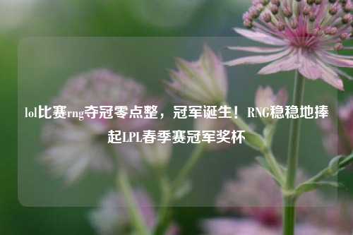 lol比赛rng夺冠零点整，冠军诞生！RNG稳稳地捧起LPL春季赛冠军奖杯