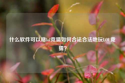 什么软件可以赌lol竞猜如何合法合法地玩LOL竞猜？