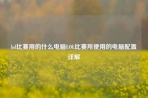 lol比赛用的什么电脑LOL比赛所使用的电脑配置详解